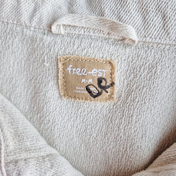 NWT Free People Free-Est Checkin' In Mini Dress Long Sleeve Cotton Neutral - Picture 10 of 16